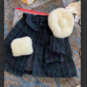 RARE Retired Vintage American Girl Doll Samantha Plaid Cape and Accessories